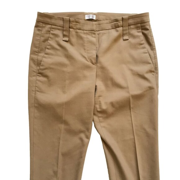 Brunello Cucinelli Cuffed Pants Trousers Womens 42 6 Beige Tan High Rise Cropped - Picture 5 of 15